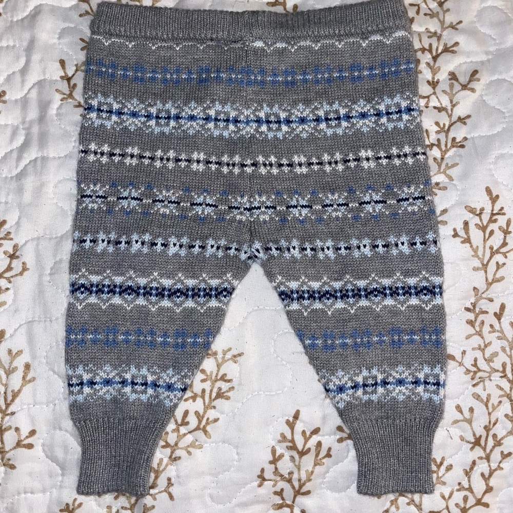 NWT Janie and Jack holiday pant soft sweats 100% cotton snowflake sz 0-3 month - Picture 3 of 4